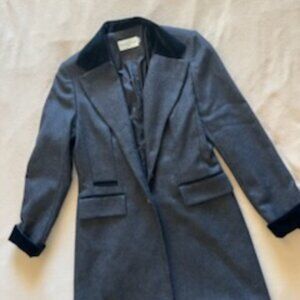 long wool blazer dark and black